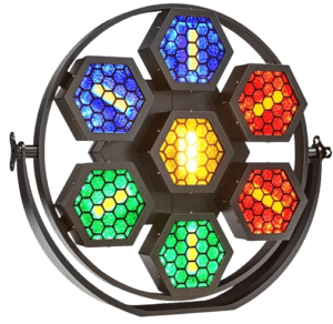 Projecteur retro led circulaire + embase